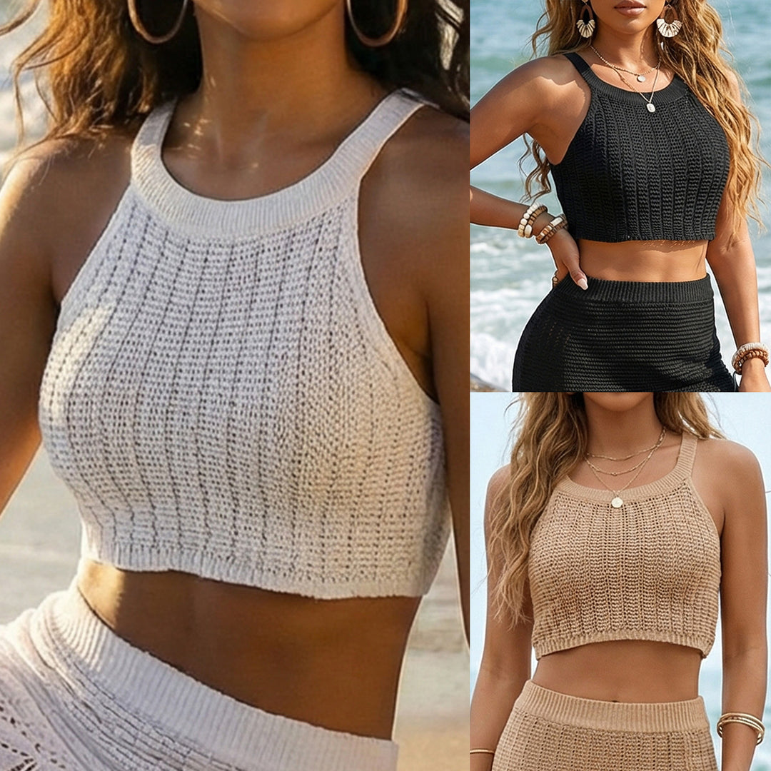 Damen gehäkeltes Crop-Top mit hochwertigem, atmungsaktivem Material EB