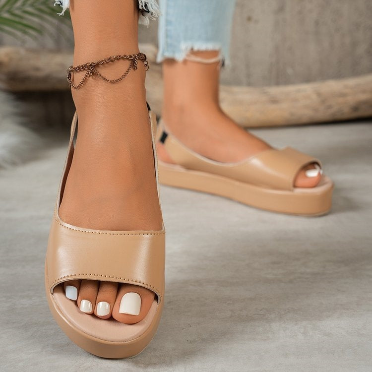 Damen Plateausandalen mit verstellbarem Riemen EB