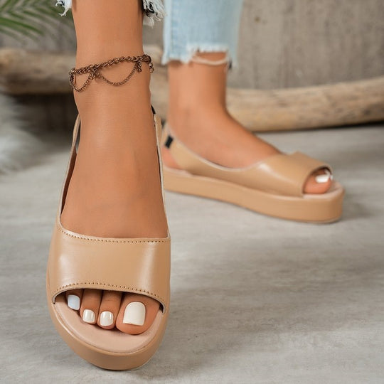 Damen Plateausandalen mit verstellbarem Riemen EB