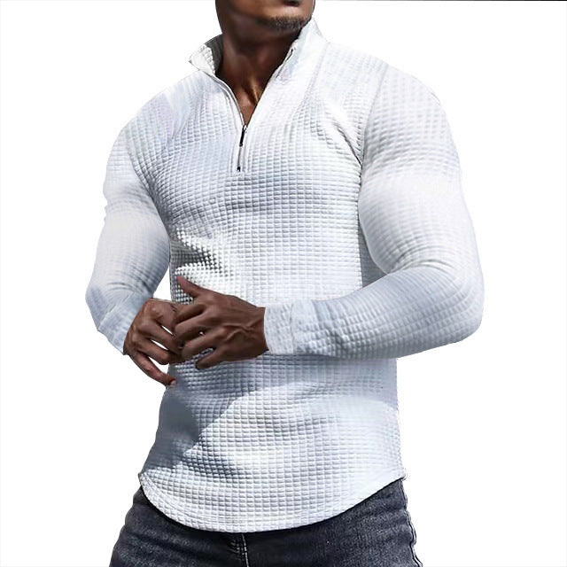 Herren Sportliches Langarmshirt mit strukturierter Oberfläche EB