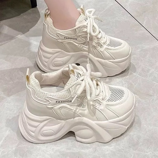 Damen Chunky Sneakers mit atmungsaktiver Mesh-Oberfläche und dämpfender Sohle EB
