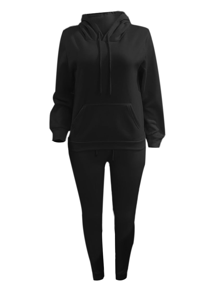 Herren nan sportliches Jogginganzug-Set mit Kapuzenpullover Kängurutasche und schmal zulaufender Jogginghose EB