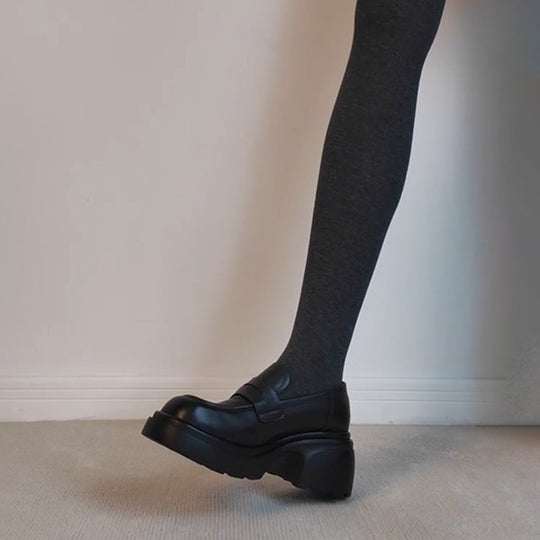 Damen modische Plateau-Schuhe mit klassischem Schnallenabschluß und robustem Blockabsatz EB