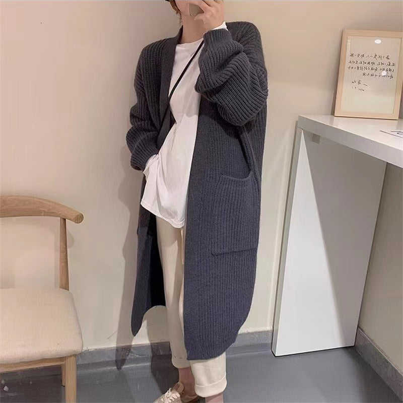 Damen Strickcardigan mit lockerer Silhouette und tiefen Taschen EB