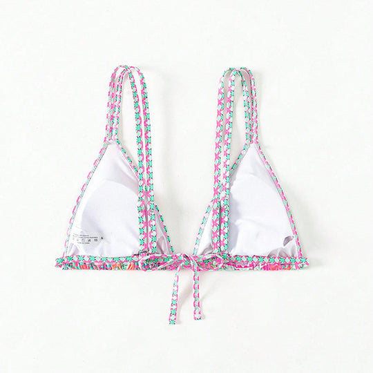 Damen Triangel-Bikinioberteil mit verspieltem Muster EB