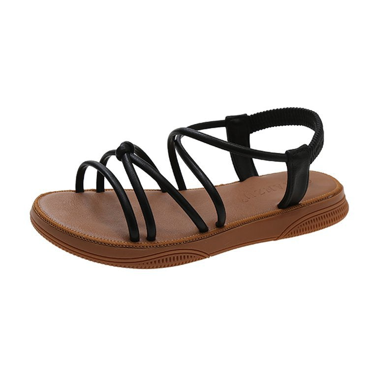 Damen bequeme und luftige Sandalen mit elastischen Riemen EB