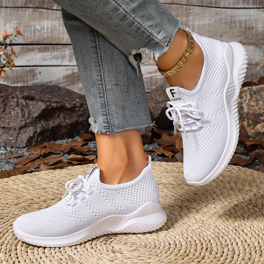 Damen Sportliche Sneaker mit atmungsaktiver Netzstruktur und flexibler Sohle EB