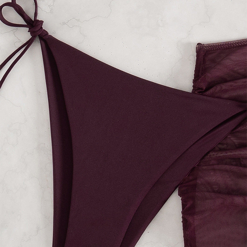 Damen Bikini-Set mit Triangle-Oberteil und verstellbarem Rock EB