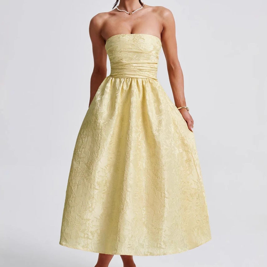 Damen Tailliertes Cocktailkleid mit schimmerndem Stoff und elegantem Bustier EB