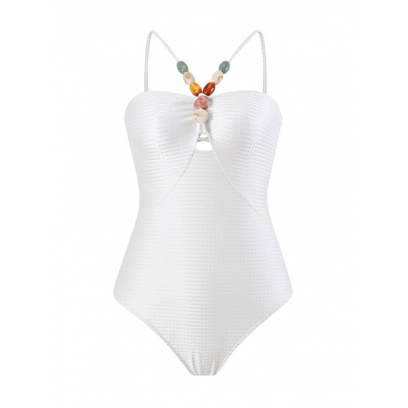 Damen Bandeau-Badeanzug mit asymmetrischem Rock EB
