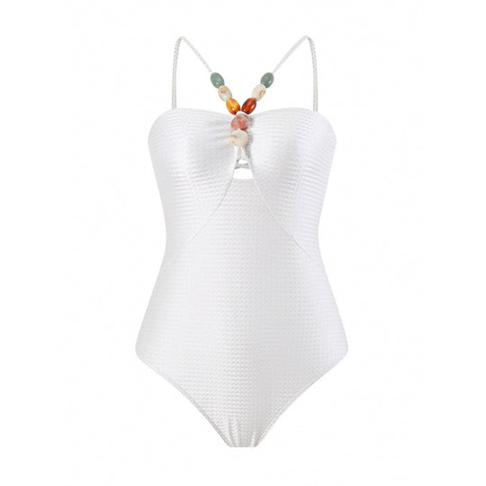 Damen Bandeau-Badeanzug mit asymmetrischem Rock EB