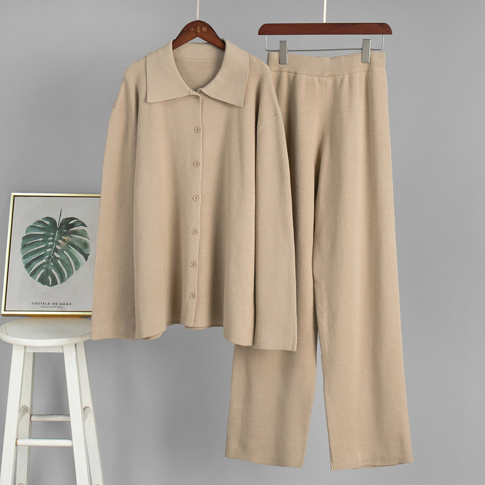 Damen Bequemes Strick-Ensemble aus weicher Baumwolle EB