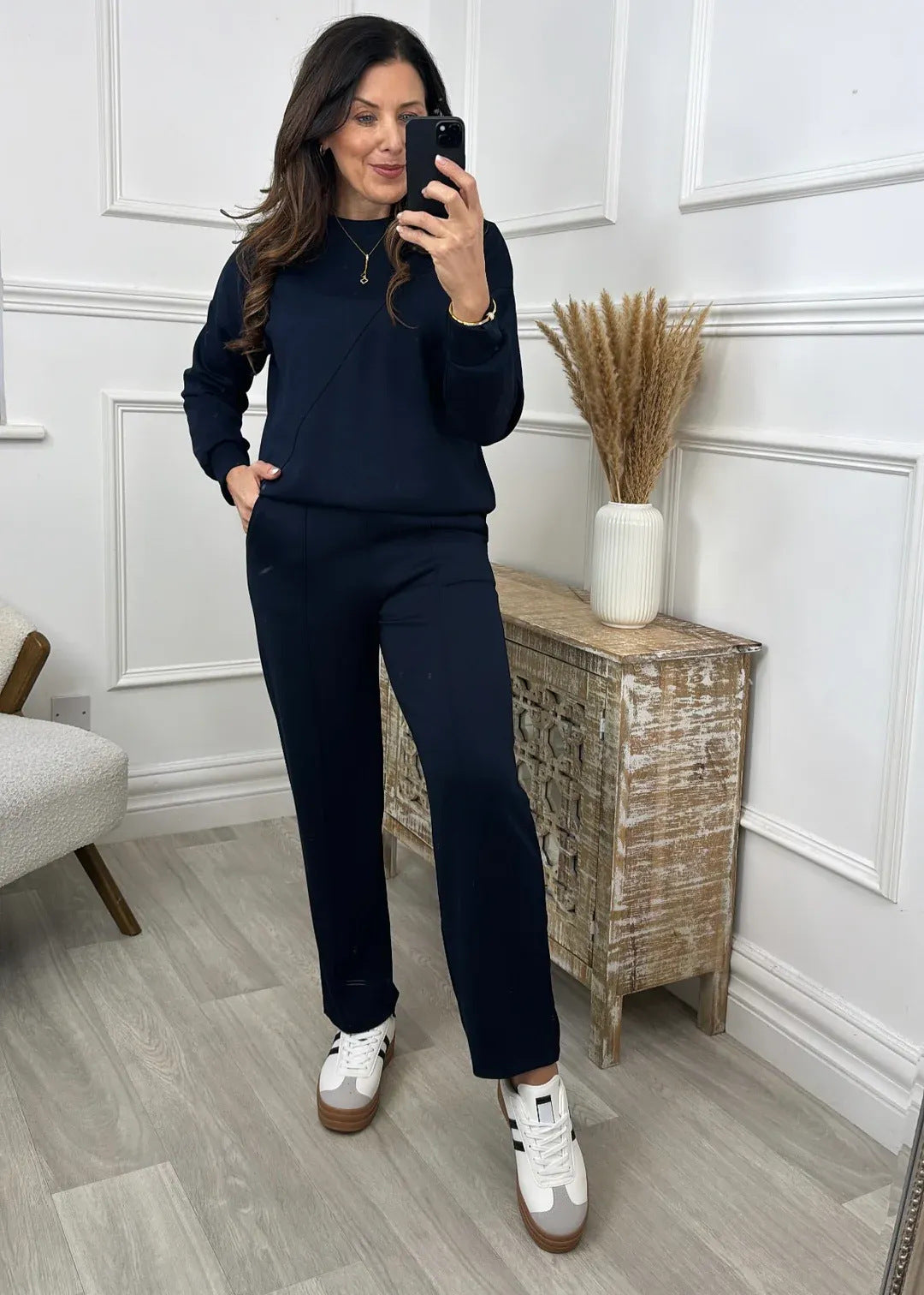 Damen sportliches Lounge-Set mit elastischem Bund und modernem Schnitt EB