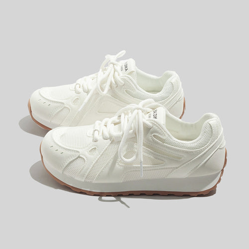 Damen Sportliche Sneakers mit atmungsaktiver Oberflächenstruktur und rutschfester Gummisohle EB