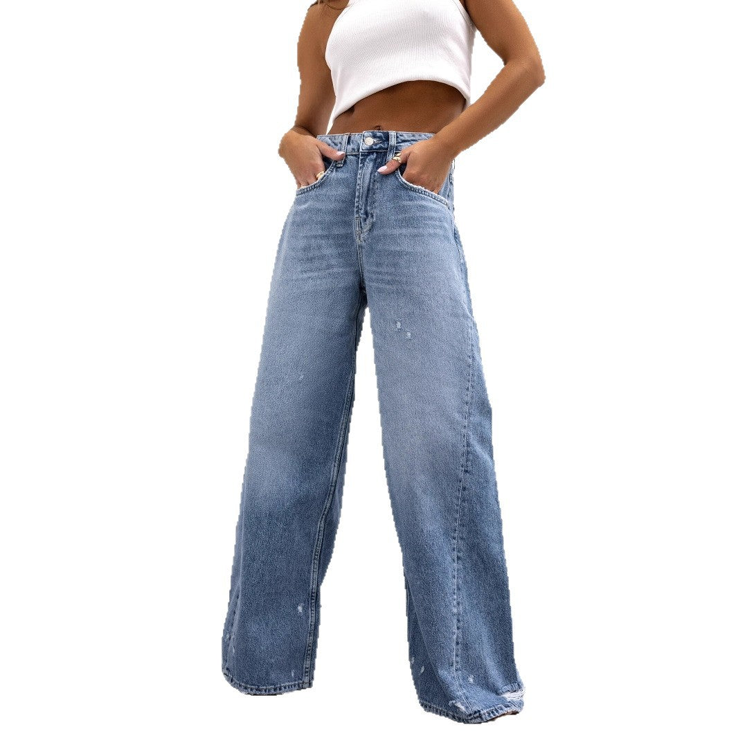 Damen Weite Jeans im Vintage-Stil EB