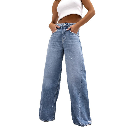 Damen Weite Jeans im Vintage-Stil EB
