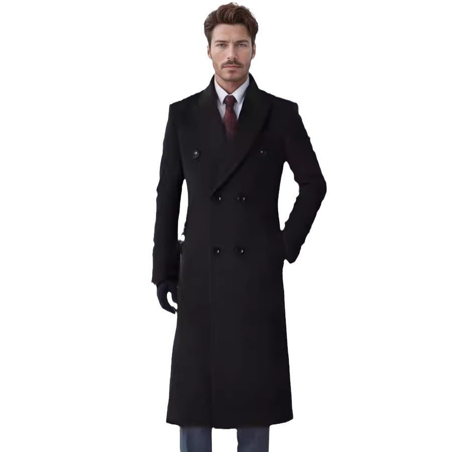 Herren doppelreiher Übermantel mit elegantem Schnitt und praktischen Taschen EB
