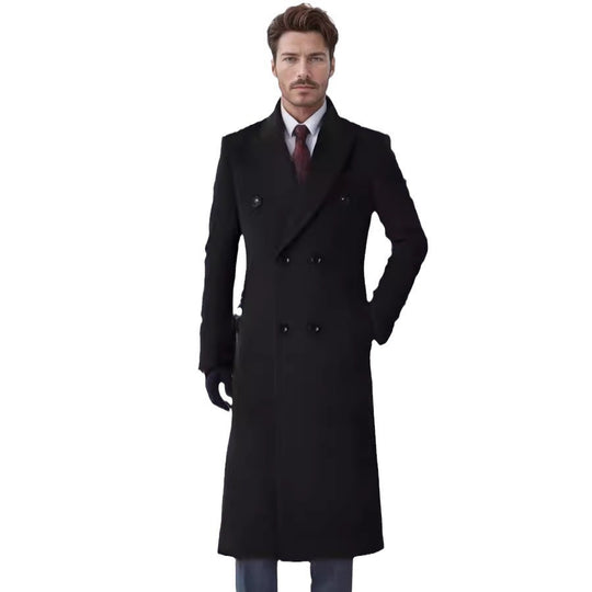 Herren doppelreiher Übermantel mit elegantem Schnitt und praktischen Taschen EB