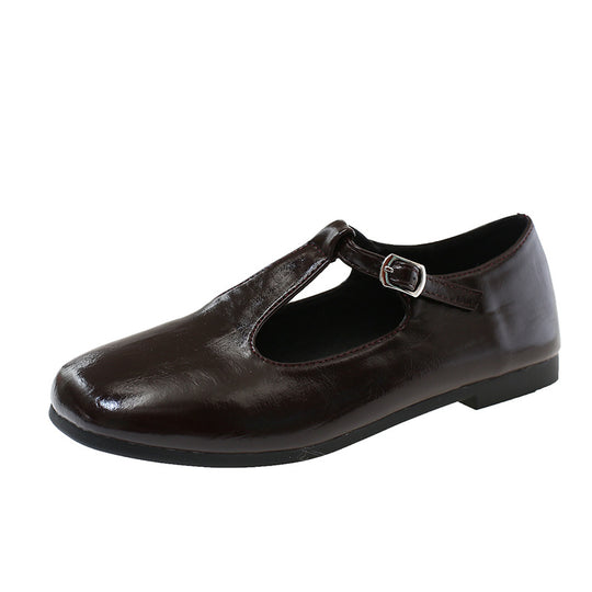 Damen Ballerina-Schuhe mit praktischem Schnallenverschluss und bequemer Innensohle EB