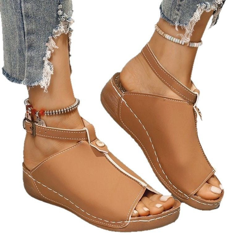 Damen Komfortable Zehentrenner-Sandalen mit verstellbarem Riemendesign EB