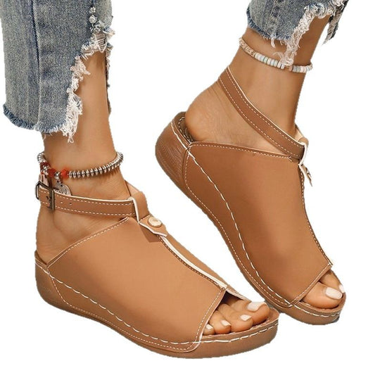 Damen Komfortable Zehentrenner-Sandalen mit verstellbarem Riemendesign EB