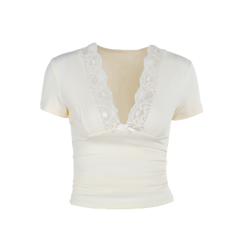 Damen elegantes Spitzenoberteil EB