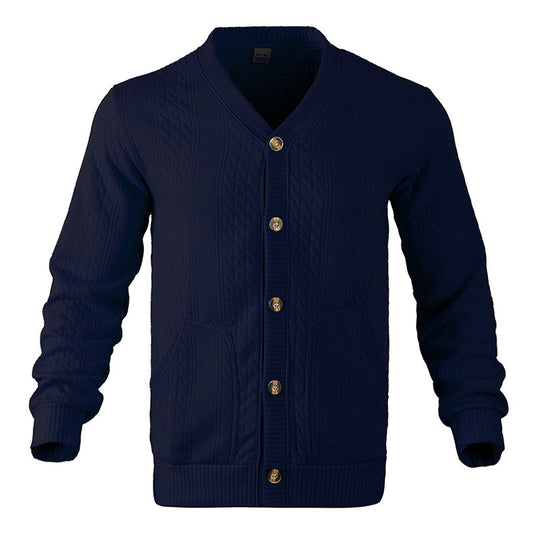 Herren Strickjacke mit strukturierter Oberfläche und praktischen Taschen EB