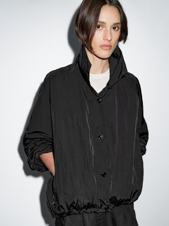 Damen Modische Kurzjacke mit hohem Kragen und elastischem Bund EB