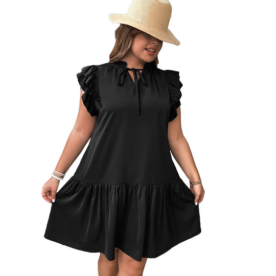 Damen Sommerkleid mit Rüschen und Taschen EB