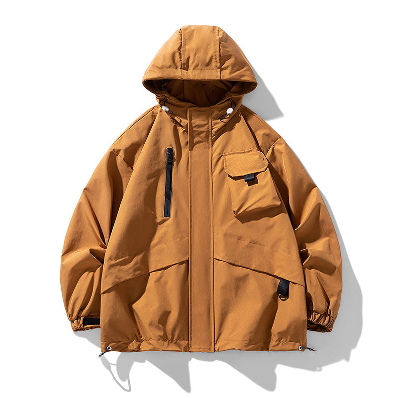 Herren technische Outdoor-Jacke mit multifunktionalen Taschen und verstellbarer Kapuze EB