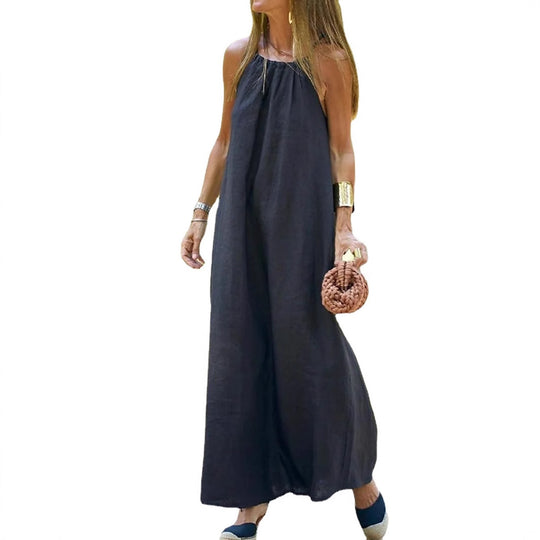 Damen Maxikleid mit Spaghettiträgern und elegantem fließendem Schnitt EB