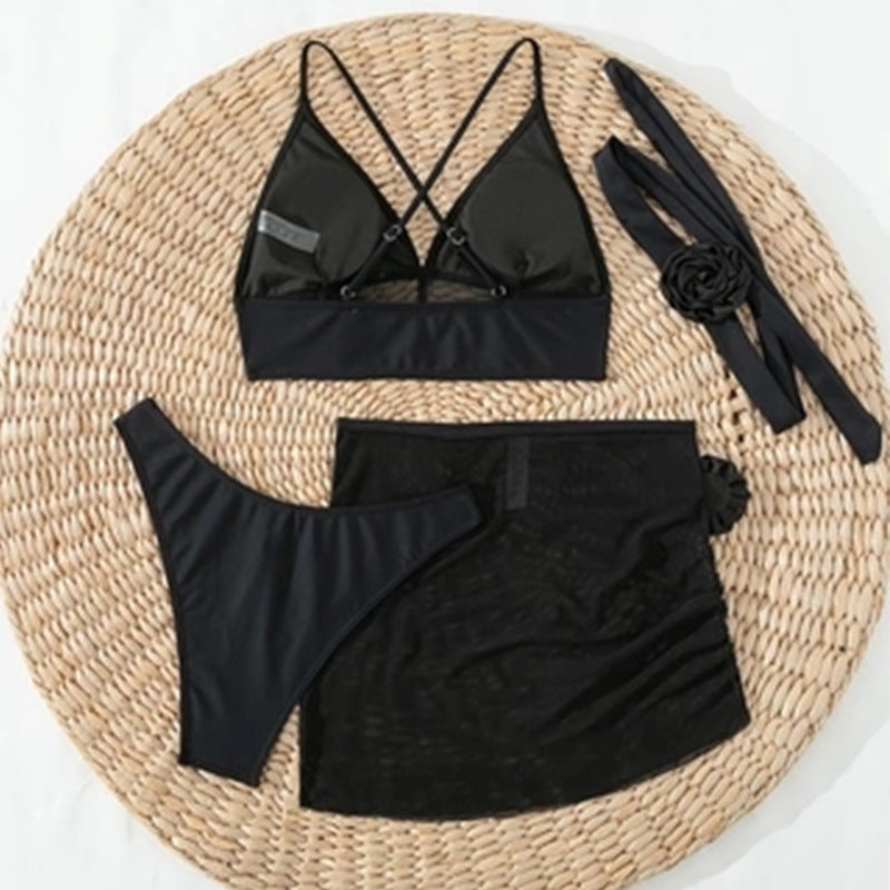 Damen Set aus transparentem Oberteil und Rock EB