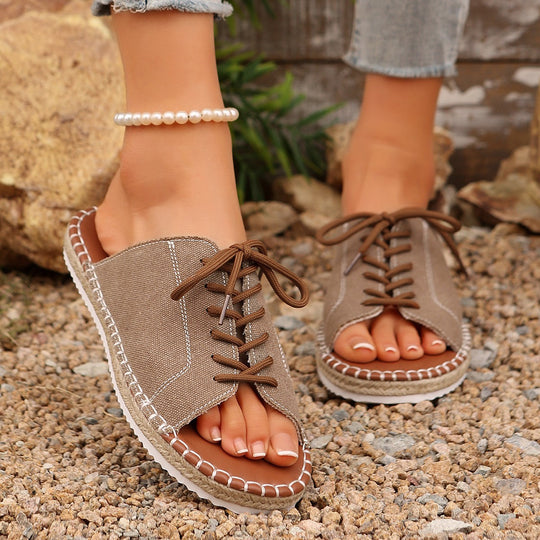 Damen Schnürsandalen im lässigen Design mit Komfortsohle EB