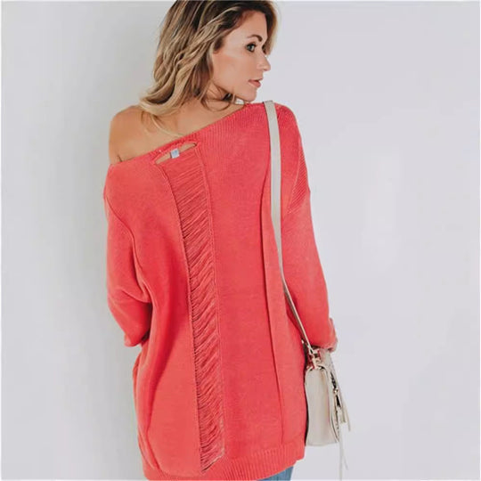 EB | Strickpullover Übergröße Passform V-Ausschnitt Texturiertes Wolle Brusttasche