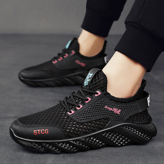 Damen atmungsaktive Mesh-Sneaker mit flexiblem Sohlen-Design EB