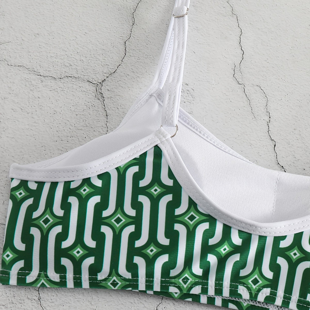 Damen Bikini-Set mit verträumtem geometrischem Muster EB
