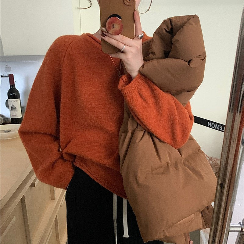 Damen Lässiger Pullover mit voluminösen Ärmeln und weichem Material EB