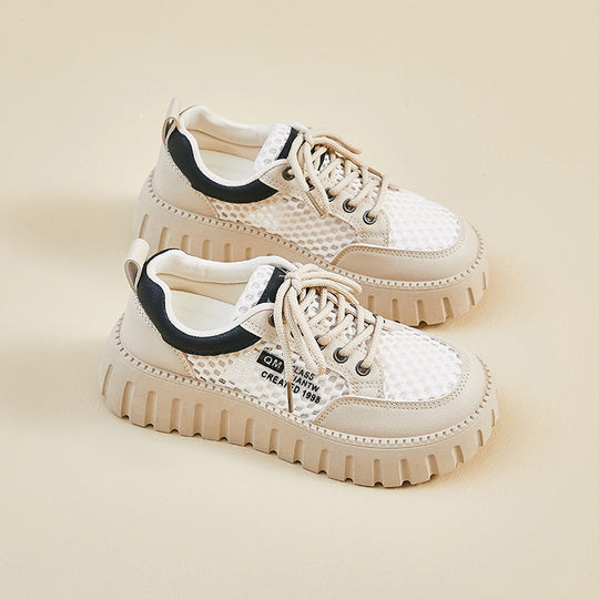 Damen Sportliche Sneakers mit atmungsaktiver Mesh-Oberfläche und rutschfester Gummisohle EB