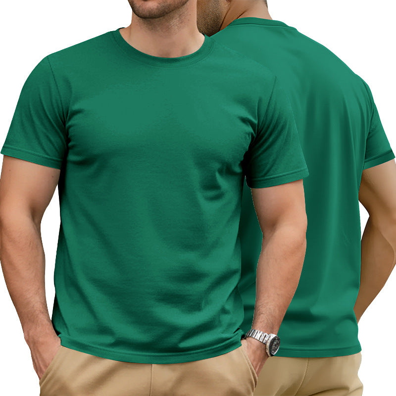 Herren nan Basic Kurzarm-T-Shirt aus hochwertigem Baumwollmix mit Rundhalsausschnitt, flachen Nähten und Regular Fit EB