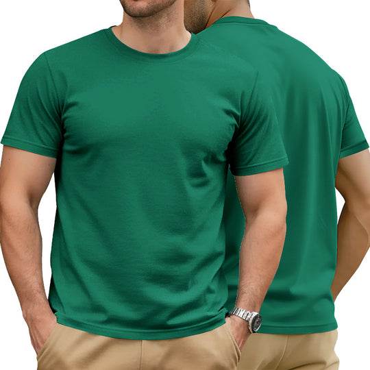 Herren nan Basic Kurzarm-T-Shirt aus hochwertigem Baumwollmix mit Rundhalsausschnitt, flachen Nähten und Regular Fit EB