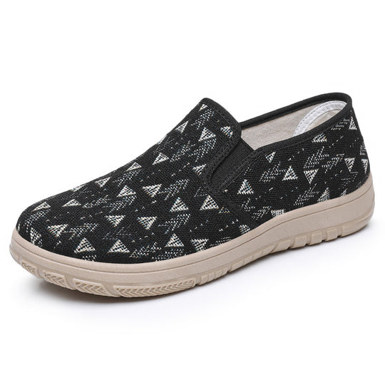 Damen Bequeme Slip-On Schuhe mit farbenfrohem Muster EB