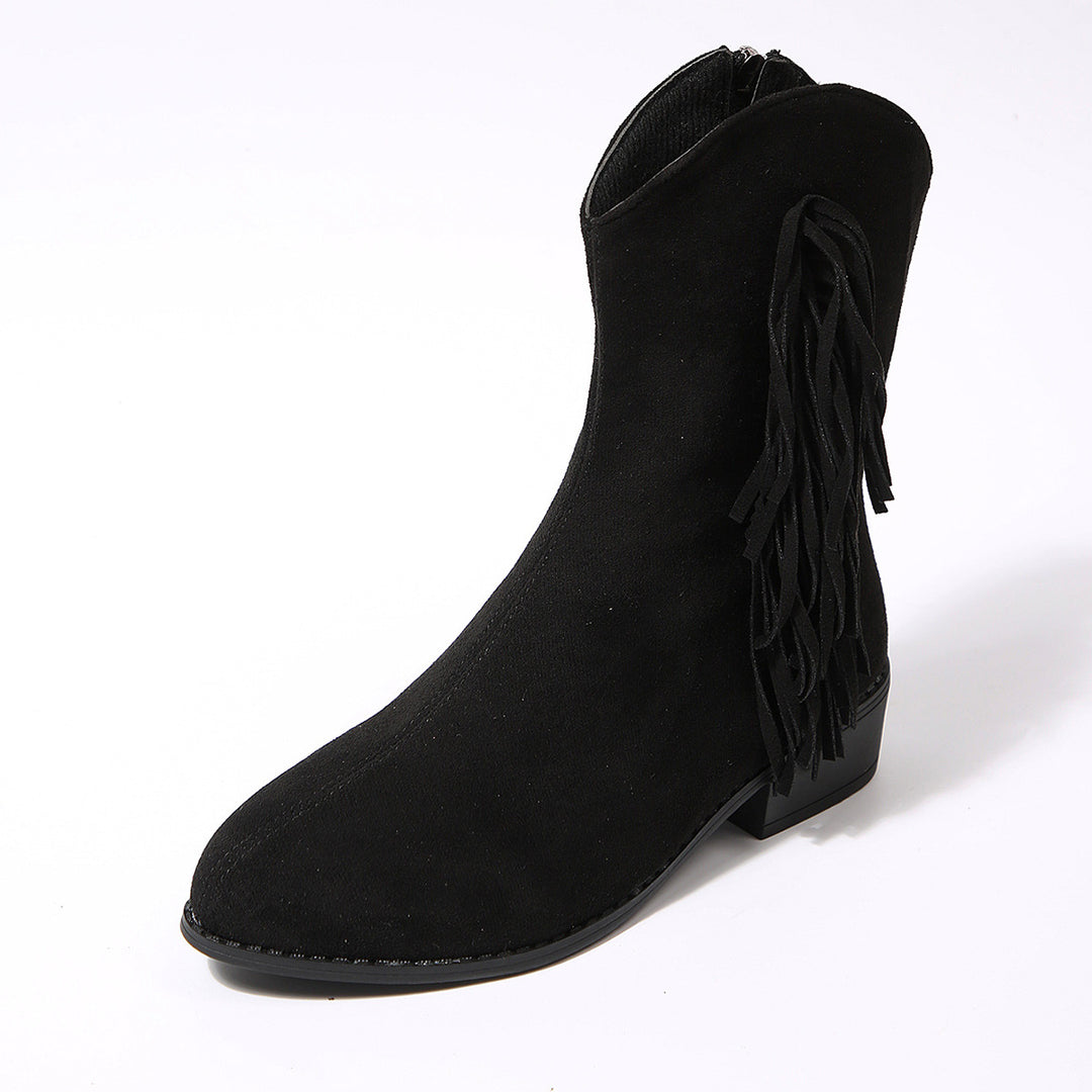 Damen Western-Stiefel mit fransiger Verzierung und bequemer Sohle EB