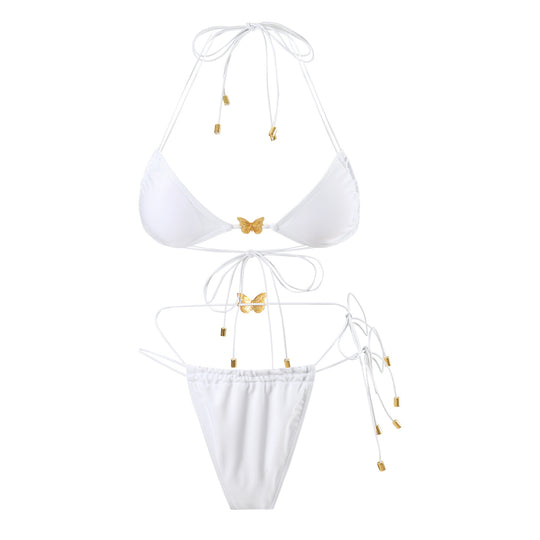 Damen Triangel-Bikini mit zarten Schmetterlingsakzenten EB