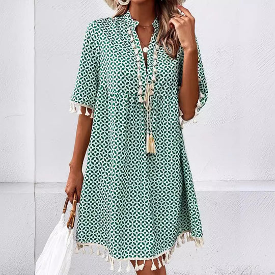 Damen Sommerkleid mit modischem Muster EB