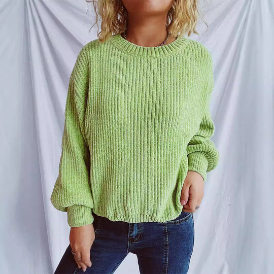Damen Grobstrickpullover mit weitem Schnitt und strukturiertem Design EB