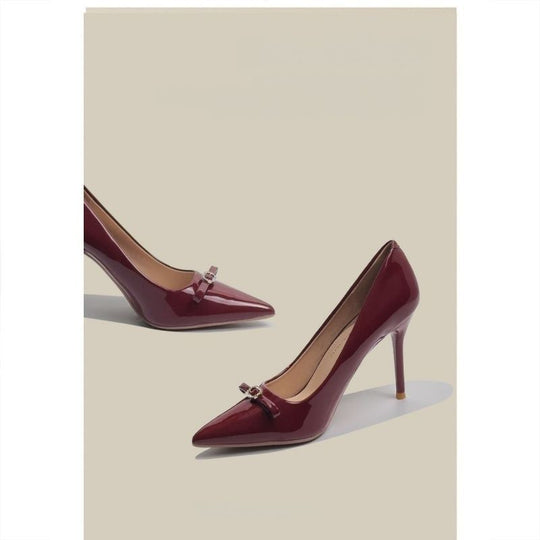Damen elegante High Heel Pumps mit zartem Schleifendetail EB