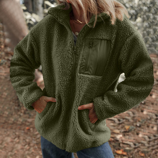 Damen Jacke mit hochabschließendem Kragen und praktischer Brusttasche EB