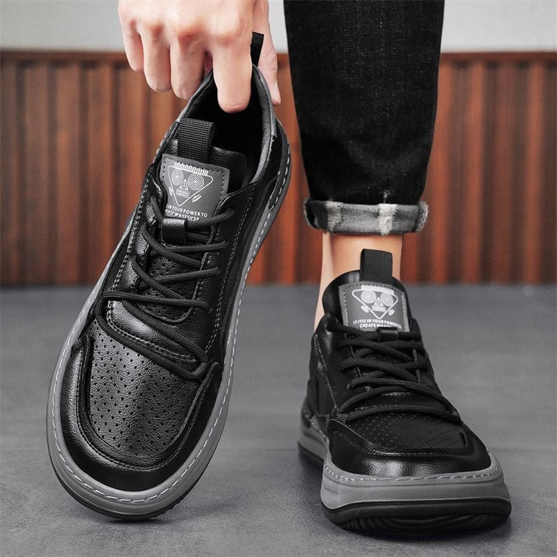 Herren Sportliche Freizeitschuhe aus atmungsaktivem Leder mit gepolsterter Sohle EB