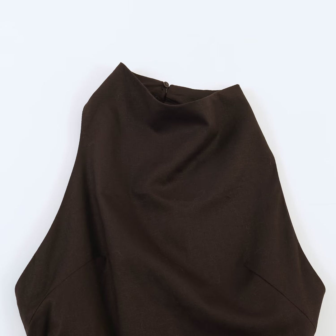 Damen Maxikleid mit elegantem Drapierungsdesign EB