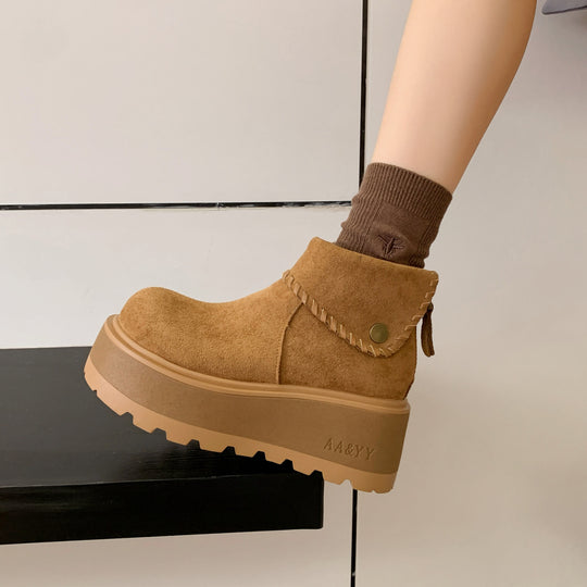 Damen Plattformstiefeletten mit hochgezogenem Schaft von EB